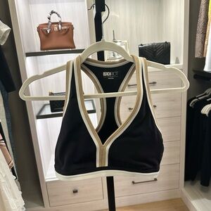 Beach Riot Black and Cream Sports Bra